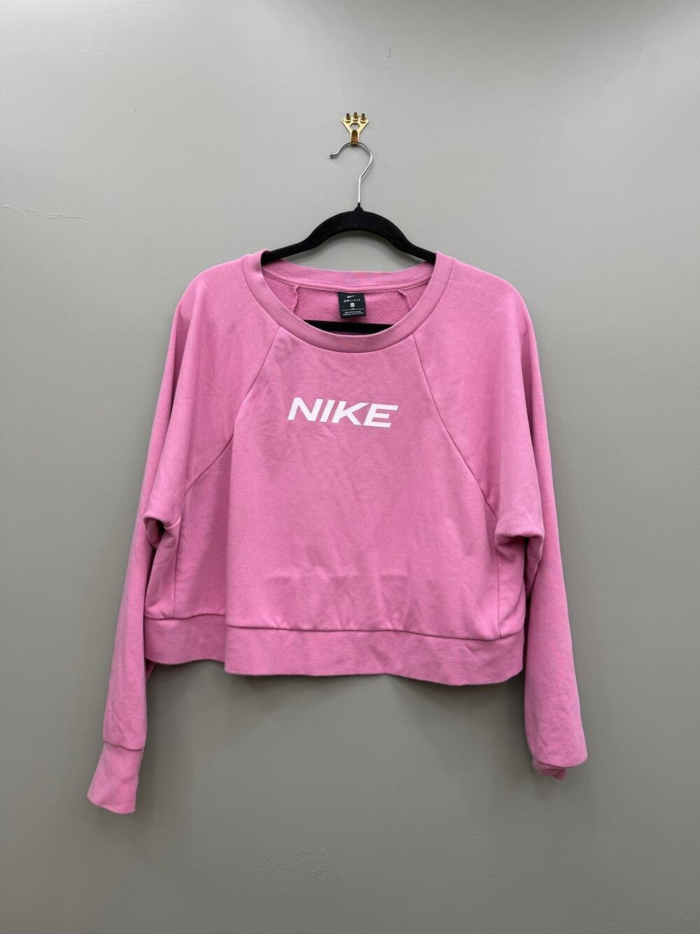 Nike Dri-FIT Pink Cropped Sweatshirt Pullover Plus Size 1X